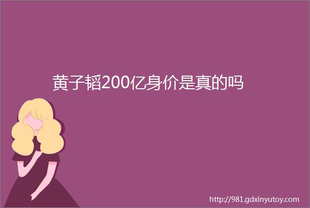 黄子韬200亿身价是真的吗