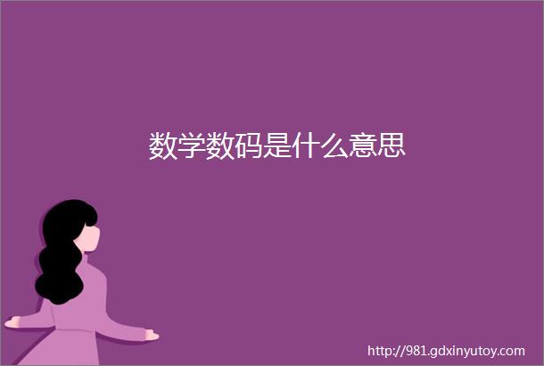 数学数码是什么意思